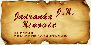 Jadranka Mimović vizit kartica